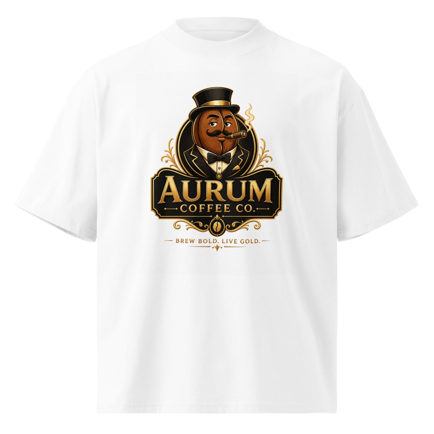 Unisex organic oversized high neck t-shirt - Aurum Coffee Co.