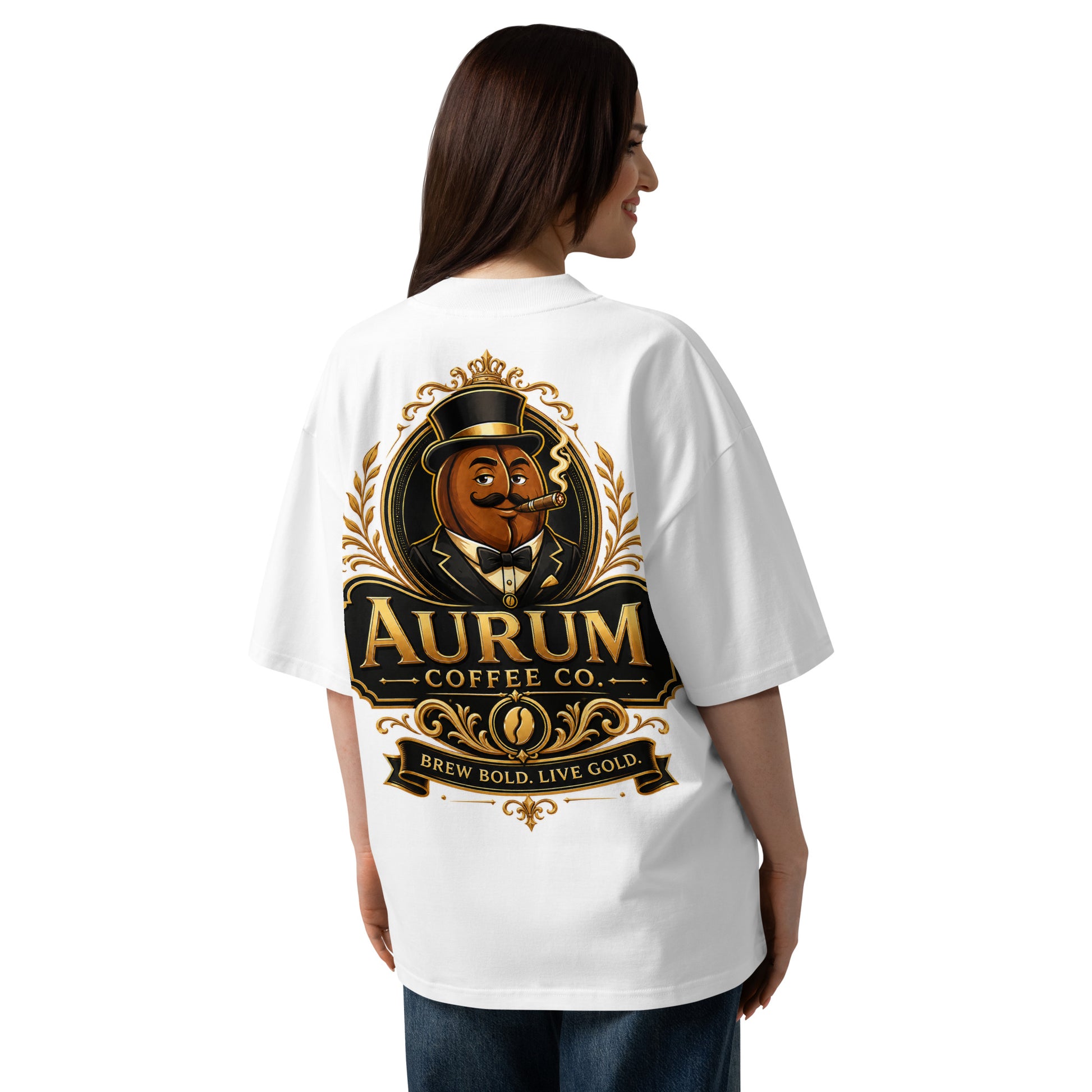 Unisex organic oversized high neck t-shirt - Aurum Coffee Co.
