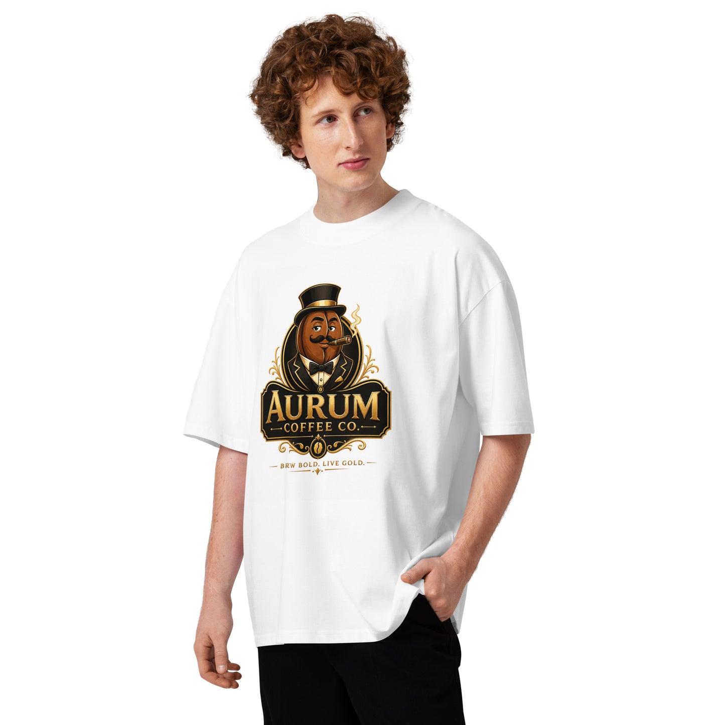 Unisex organic oversized high neck t-shirt - Aurum Coffee Co.